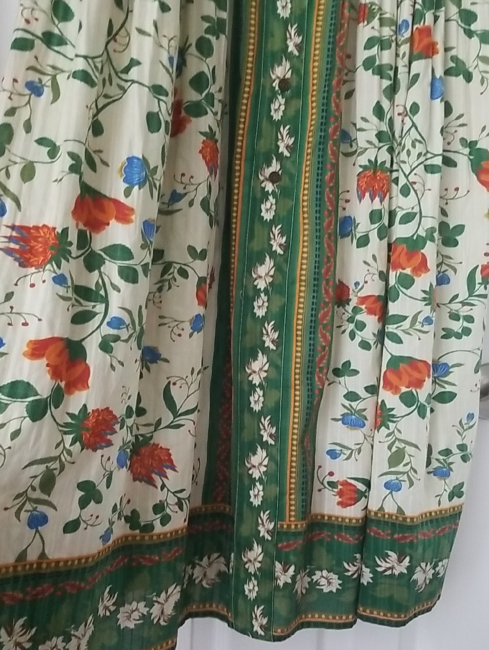 NEW! Caroline Constas 💚Green Floral Midi Dress with Green Boarder - Picture 4 of 10